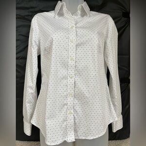 Banana Republic White Classic Shirt with Black Pattern